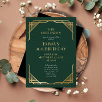 Stilvolles Green und Gold Gatsby 30. Geburtstag Pa