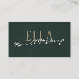 Stilvolles Green Watercolor Hair Makeup Visitenkarte