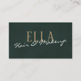 Stilvolles Green Watercolor Hair Makeup Visitenkarte