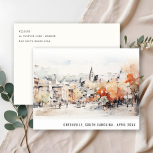 Stilvolles Greenville South Carolina Landschaft Re Postkarte