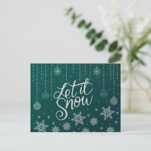 Stilvolles Grün, SilverLet es schneien, Weihnachte Postkarte
