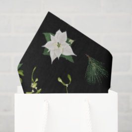 Stilvolles Grün Weiß Florales Florales Schwarz Seidenpapier