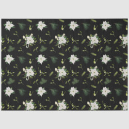 Stilvolles Grün Weiß Florales Florales Schwarz Seidenpapier