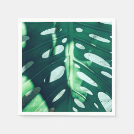 Stilvolles Grünes Blatt Palm Tree Paper Napkin Serviette