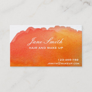 Stilvolles Haar und Make-up Hochzeitspfirsich Visitenkarte