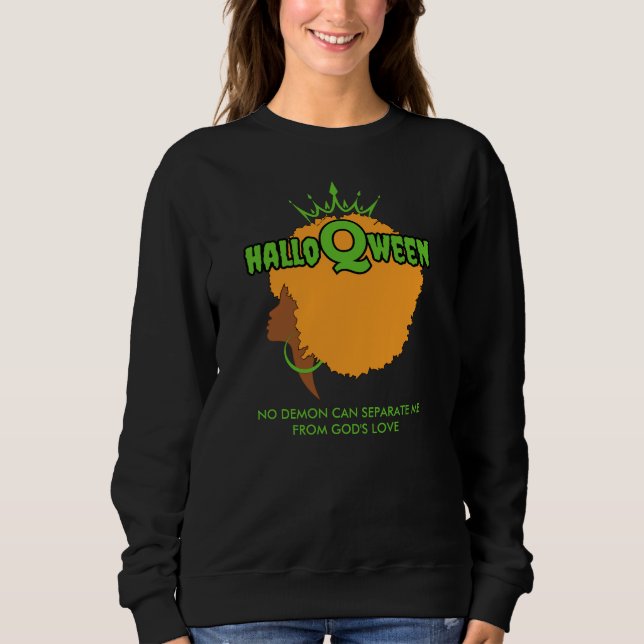 Stilvolles HALLOQWEEN Afro Queen Halloween Sweatsh Sweatshirt (Vorderseite)