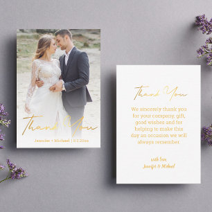 stilvolles, handgeschriebenes Foto für Hochzeiten  Mitteilungskarte