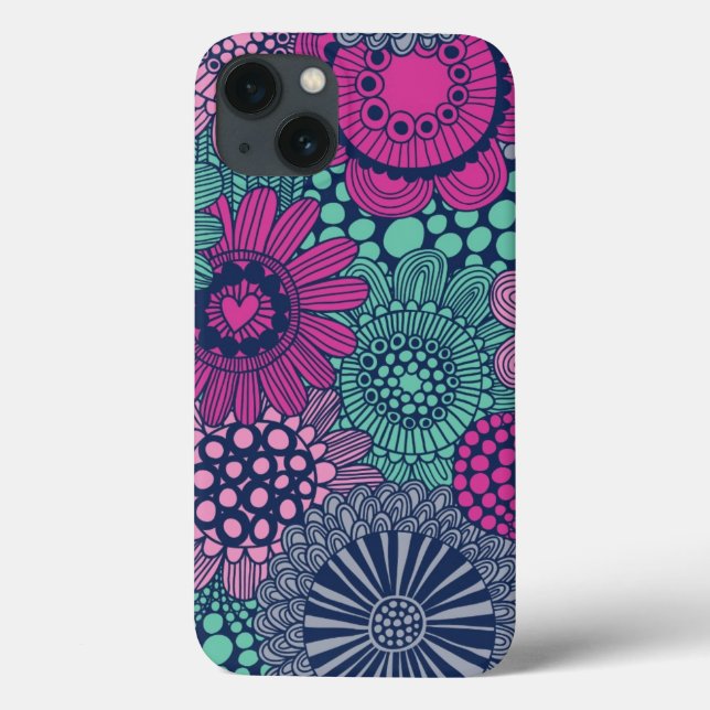Stilvolles helles Muster der herrlichen Blumen Case-Mate iPhone Hülle (Rückseite)