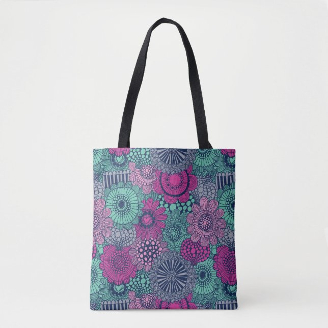 Stilvolles helles Muster der herrlichen Blumen Tasche (Vorderseite)