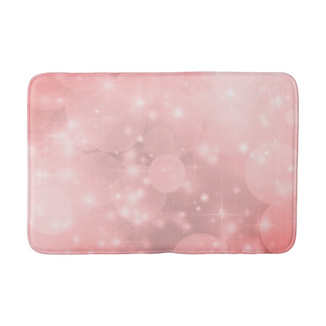 Stilvolles, hellrosa Blush Sparkle Badematte (Vorderseite)