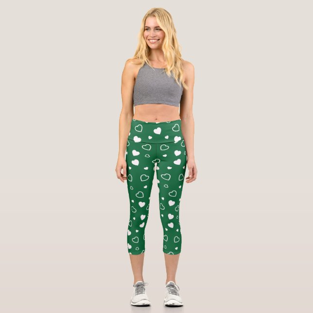 Stilvolles Herzmuster 6 Capri Leggings (Vorderseite)