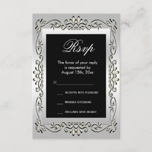 Stilvolles Hochzeit UAWG des Silber-60. RSVP Karte