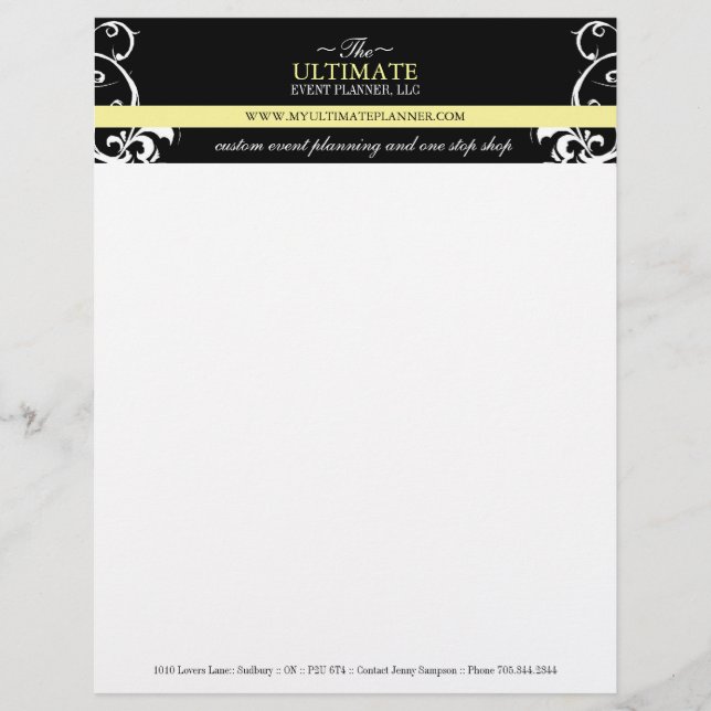 Stilvolles Hochzeitsplaner Letterhead Briefbogen (Vorderseite)