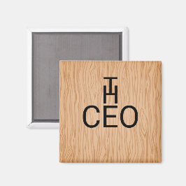 Stilvolles Holz Texture Magnet mit dem CEO Text