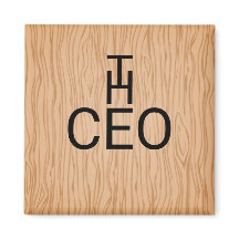 Stilvolles Holz Texture Magnet mit dem CEO Text