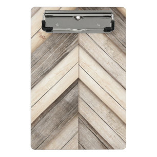 Stilvolles Holzmuster Zickzack Mini Klemmbrett