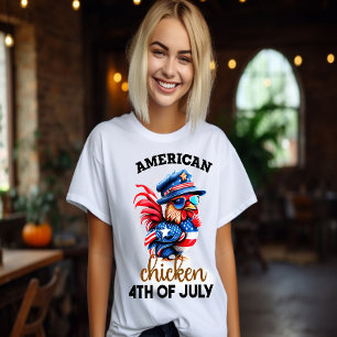 Stilvolles Huhn mit Hut und Sonnenbrille T-Shirt