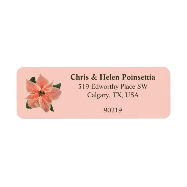 Stilvolles Korallenschild Poinsettia Pink-Adresset (Vorne)
