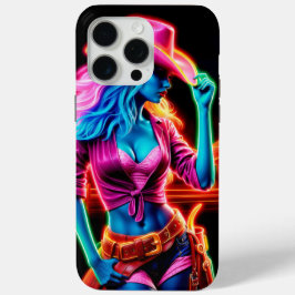 Stilvolles, lebendiges Cowgirl mit Retro-Neonbeleu Case-Mate iPhone Hülle
