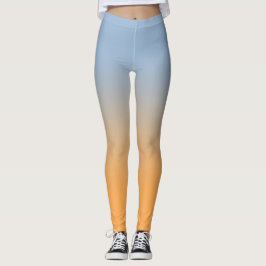 Stilvolles Light Blue to Orange Gradient Leggings