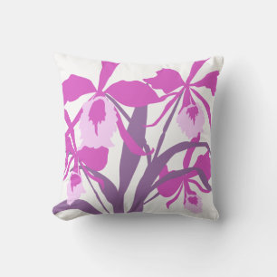 Stilvolles lila Aqua-Orchideenkissen Kissen
