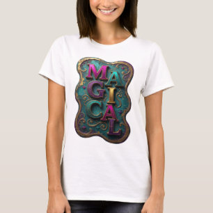 Stilvolles lila MAGISCHES Textdesign T-Shirt