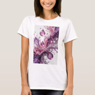 Stilvolles lila WATER DROP Slogan T-Shirt