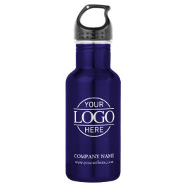 Stilvolles Logo der Navy Blue Corporate Company Edelstahlflasche