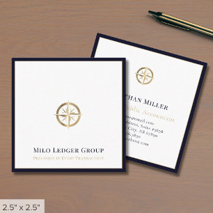 Stilvolles Luxus Compass Logo Quadratische Visitenkarte