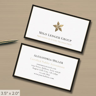 Stilvolles Luxus-Logo mit schwarzer Umrandung Visitenkarte