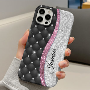 Stilvolles, Mädchenhaftes, falsches Silber Glitter Case-Mate iPhone Hülle