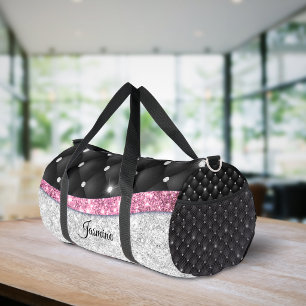 Stilvolles, Mädchenhaftes, falsches Silber Glitter Duffle Bag