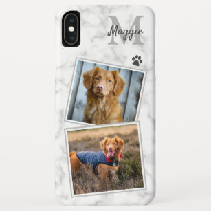 Stilvolles Marmormonogramm Initial Dog Pet Foto Case-Mate iPhone Hülle