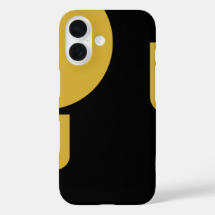 Stilvolles Metallic Gold geformt auf schwarz iPhone 16 Hülle