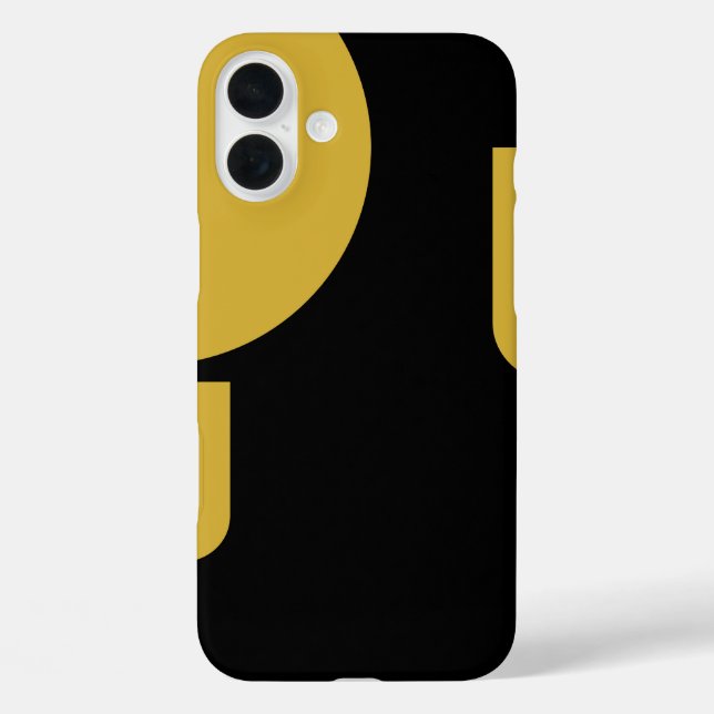 Stilvolles Metallicgold auf Schwarz iPhone 16 Plus Hülle (Rückseite)