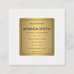 Stilvolles metallisches Gold mit dezenter welliger Quadratische Visitenkarte
