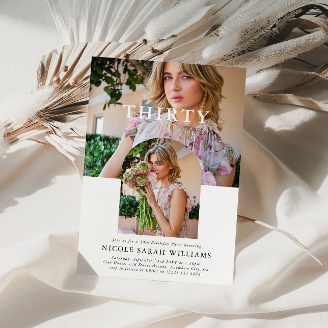 Stilvolles Minimal Foto 30. Geburtstag Einladung (Von Creator hochgeladen)