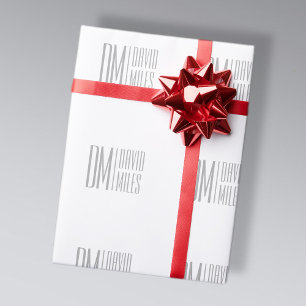 Stilvolles, minimales und modernes graues Anfangsb Geschenkpapier