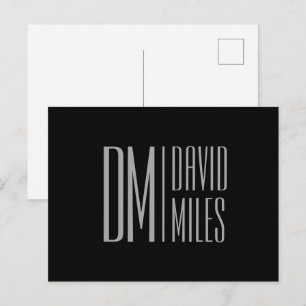Stilvolles, minimales und modernes graues Anfangsb Postkarte