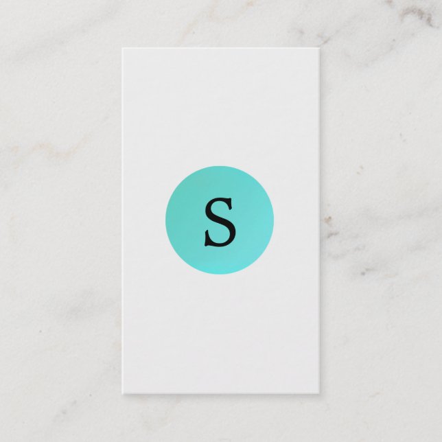 Stilvolles Minimalistisch-Türkismonogramm-Emblem 2 Visitenkarte (Vorderseite)