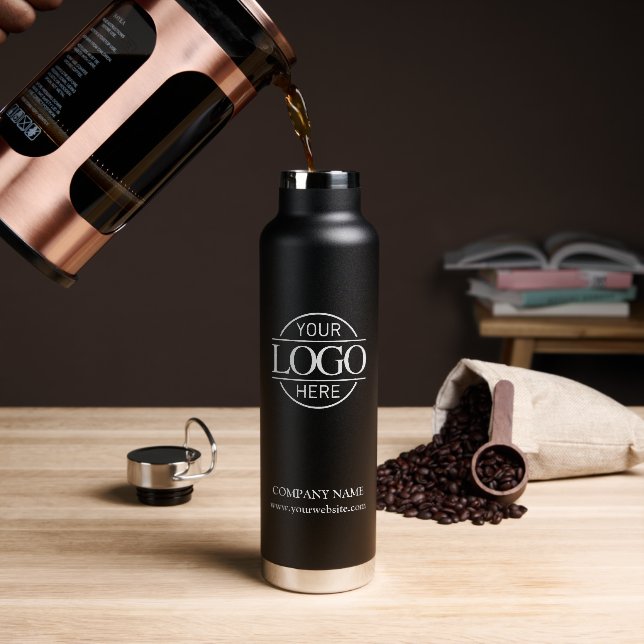Stilvolles Minimalistisches Firmenlogo Trinkflasche (Kaffee)