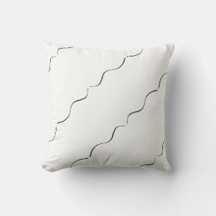 Stilvolles minimalistisches weißes schwarzes Linie Kissen