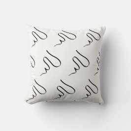Stilvolles minimalistisches Wellen-Kissen mit weiß Kissen