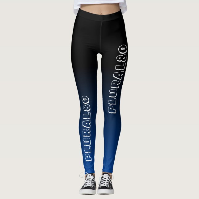 Stilvolles mit Monogramm Training mit schwarzblaue Leggings (Vorderseite)