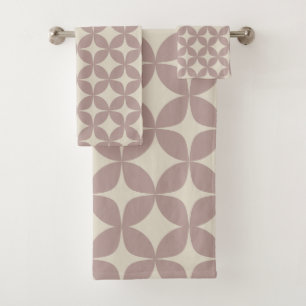 Stilvolles Mittelalter Modernes Muster in Dusty Ma Badhandtuch Set
