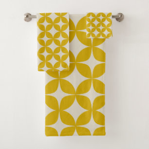 Stilvolles Mittelalter Modernes Muster Mustard Gel Badhandtuch Set