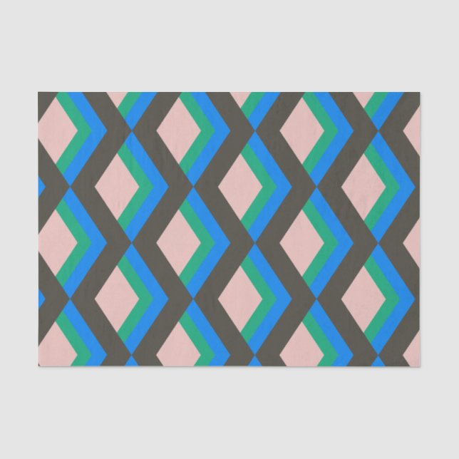 Stilvolles Mod-Muster aus dem Mittelalter in Blau  Seidenpapier (Vorderseite)
