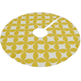 Stilvolles Modern Boho Muster in Mustard Yellow Polyester Weihnachtsbaumdecke