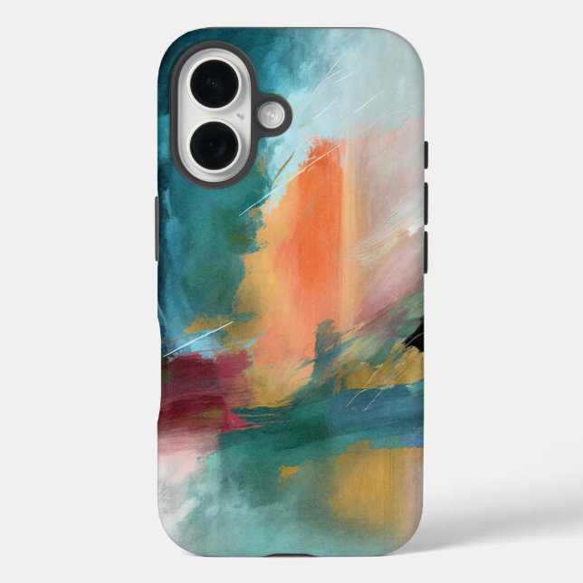 Stilvolles modernes abstraktes Muster iPhone 16 Hülle (Rückseite)