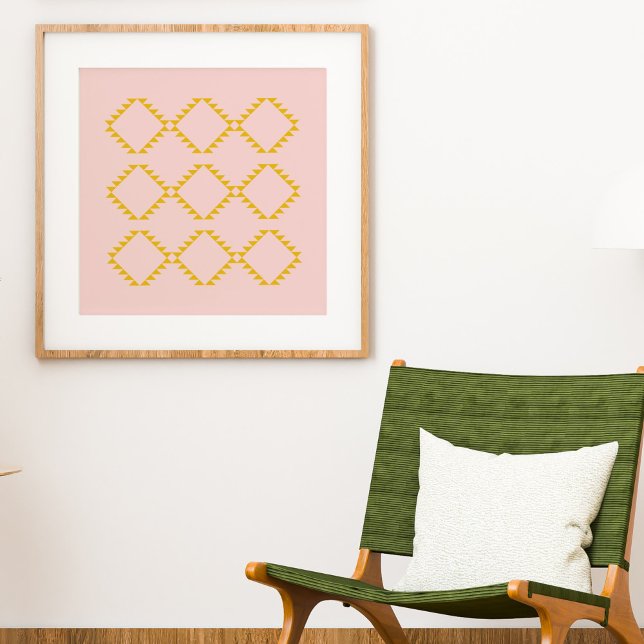 Stilvolles modernes Bauernhaus Geometric Blush Pin Poster (Von Creator hochgeladen)
